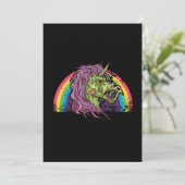 Zombie Unicorn Halloween Rainbow Gift Idee Kaart (Staand voorkant)