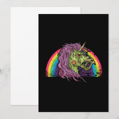 Zombie Unicorn Halloween Rainbow Gift Idee Kaart (Voorkant / Achterkant)