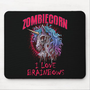 Zombie Unicorn I Love Brainbows Punk Gothic Gothic Muismat