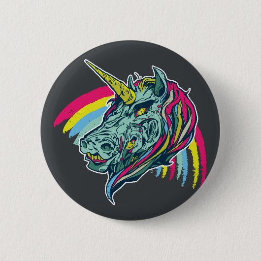 Zombie Unicorn Ronde Button 5,7 Cm (Voorkant)