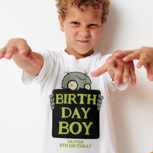 Zombie Verjaardag Boy Funny Monster T-shirt