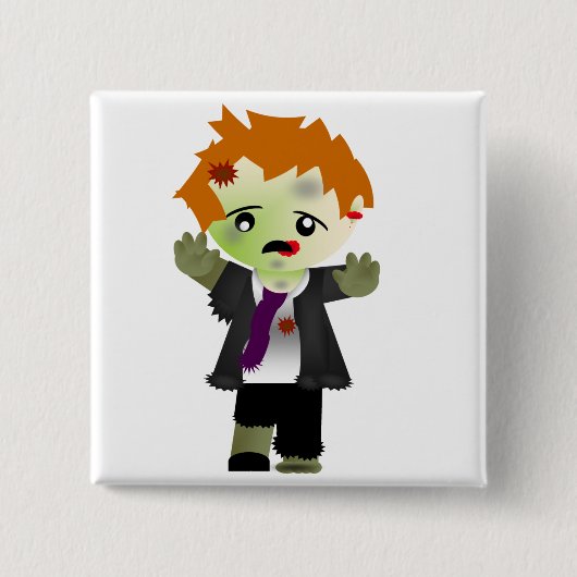 Zombie Vierkante Button 5,1 Cm (Voorkant)