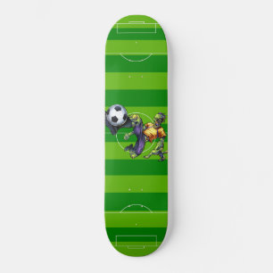 Zombie Voetbalspeler Een Laatste Kick Skateboard