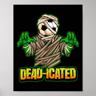 Zombie-voetbalspeler Griezelfootbal Halloween Poster