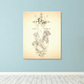 Zombie Voodoo Priesteres Art Nouveau Canvas Afdruk (Insitu (Houten vloer))