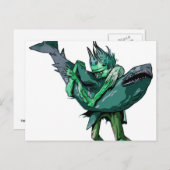 Zombie vs Shark Briefkaart (Voorkant / Achterkant)