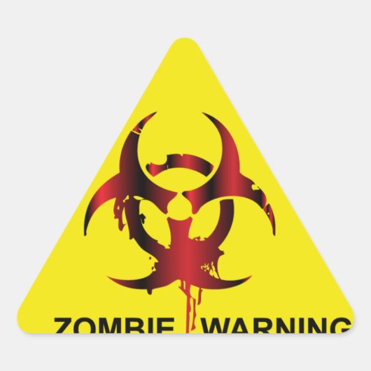Zombie waarschuwing driehoek sticker (Voorkant)