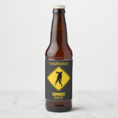 Zombie Waarschuwing Halloween Bier Etiket (Voorkant)