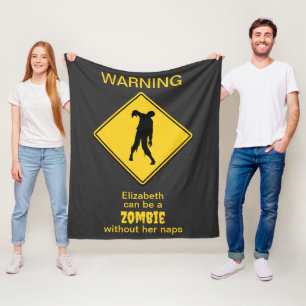 Zombie Waarschuwing Halloween Fleece Deken