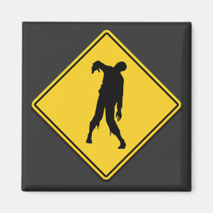 Zombie Waarschuwing Halloween Magneet