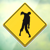 Zombie Waarschuwing Halloween Raamsticker (Vel 3)