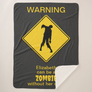 Zombie Waarschuwing Halloween Sherpa Deken