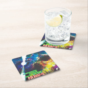 Zombie Werelden Halloween Melkweg van Verschrikkin Vierkante Kartonnen Onderzetter