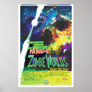 Zombie Werelden NASA Ruimte Reis Poster Print
