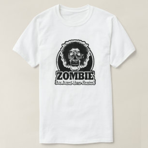 ZOMBIE Wij willen uw hersenen Ver.3 zwart-wit T-shirt