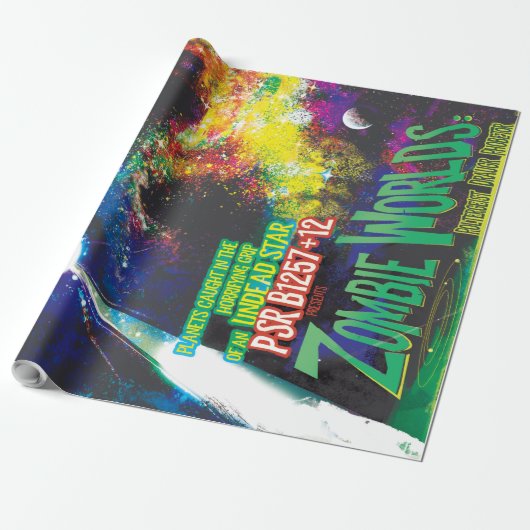 Zombie Worlds Halloween Galaxy of Horrors Cadeaupapier (Uitgerold)