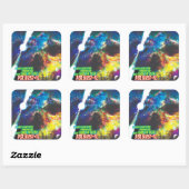 Zombie Worlds Halloween Galaxy of Horrors Vierkante Sticker (Vel)