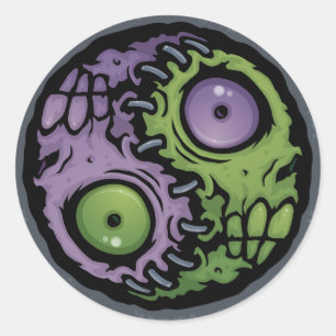 Zombie Yin-Yang Ronde Sticker