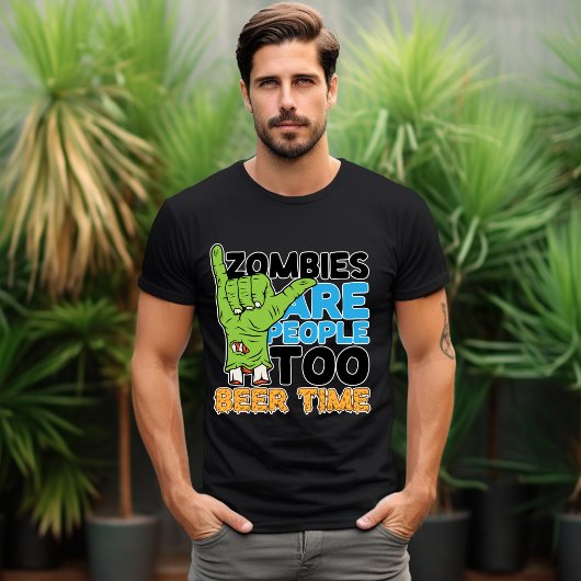 Zombie zijn mensen te bier tijd t-shirt