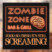 Zombie Zone vers voedsel schreeuwen Halloween Raamsticker (Vel 2)