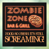 Zombie Zone vers voedsel schreeuwen Halloween Raamsticker (Vel 3)
