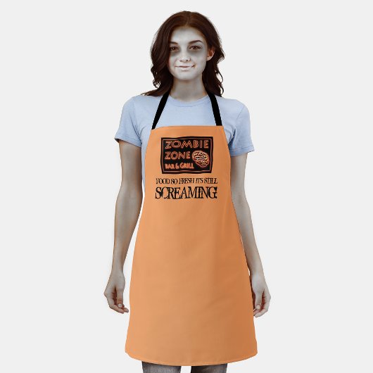 Zombie Zone vers voedsel schreeuwen Halloween Schort
