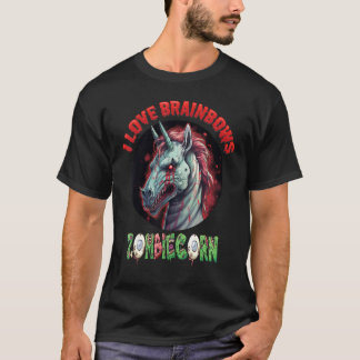 Zombiecorn Zombie Unicorn Ik hou van Brainbows Pun T-shirt