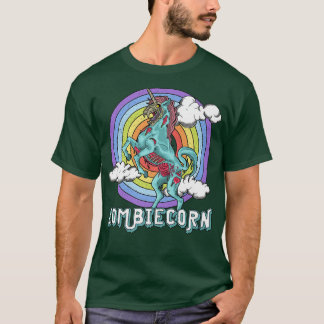 Zombiecorn Zombie Unicorn Rainbow Scary Funny Hall T-shirt