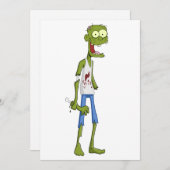 Zombiefeest Uitnodiging – Halloween Kaart (Voorkant / Achterkant)