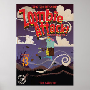 Zombiefilm Vintage Reisposter Poster