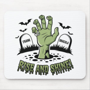 Zombiehand stijgt op Halloween-ontwerp Leuk en eng Muismat