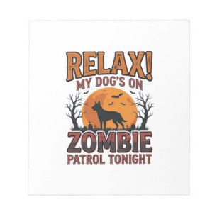 Zombiehondenpatrouille Vintage Halloween T-shirt o Notitieblok