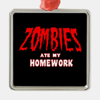 Zombies Ate My Homework Metalen Ornament