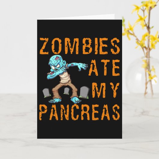 Zombies Ate My Pancreas - Fun Diabetes Kaart (Gele Bloem)