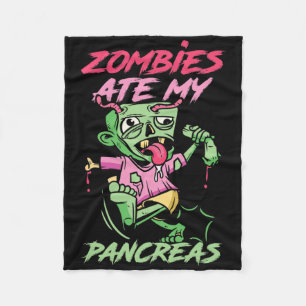 Zombies aten mijn alvleesklier Leuk T1d krijger Le Fleece Deken