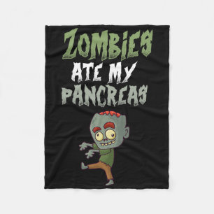 Zombies aten mijn alvleesklier T1d Type 1 Diabetes Fleece Deken