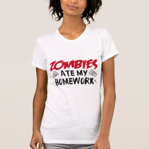 Zombies aten mijn huiswerk t-shirt