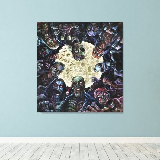 Zombies Attack (Zombie Horde) Canvas Afdruk (Insitu (Houten vloer))