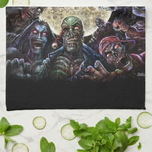 Zombies Attack (Zombie Horde) Theedoek (Gevouwen)