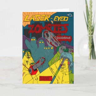 Zombies au laser avec la carte de voeux