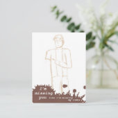 Zombies Briefkaart - "Ik mis je..." (Staand voorkant)