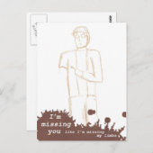Zombies Briefkaart - "Ik mis je..." (Voorkant / Achterkant)