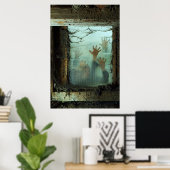 zombies buiten het raam poster (Thuiskantoor)