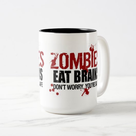 ZOMBIES EAT BRAINS TWEEKLEURIGE KOFFIEMOK (Voorkant rechts)