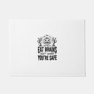 Zombies Eten Hersenen Grappige Halloween Vector On Deurmat