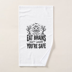 Zombies Eten Hersenen Grappige Halloween Vector On Handdoek