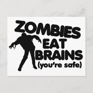 Zombies eten HERSENEN (je bent veilig) Briefkaart