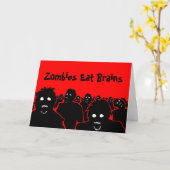 Zombies eten Wenskaart van hersenen Kaart (Gele Bloem)