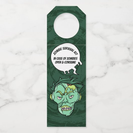 Zombies Funny Halloween Booze Survival Kit Flessenhanger (Achterkant)
