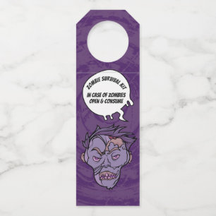 Zombies Funny Halloween Booze Survival Kit Paarse Flessenhanger